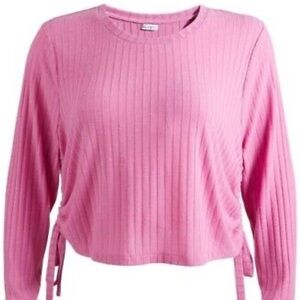 Love Fire Ribbed Knit Crop Top 3x